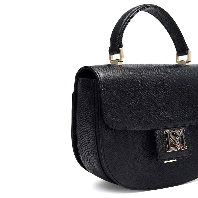 Da Milano Black Small Franzy Leather Satchel - Black for Women | Best Price UAE